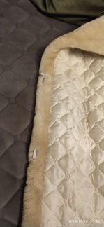 Шуба цигейка белая с капюшоном