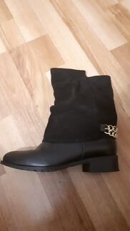 Полусапоги женские р.36 чёрные кожа