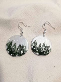 Серьги из ювелирной керамики, диаметр 2,9см