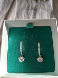 Серебряные серьги с фианитами