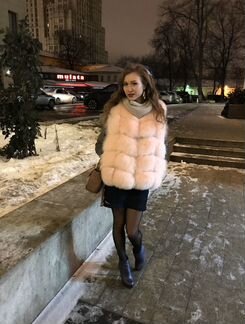 Жилетка меховая песец