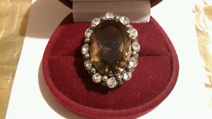 Кольцо раухтопаз дымчатый кварц винтаж СССР 1960х