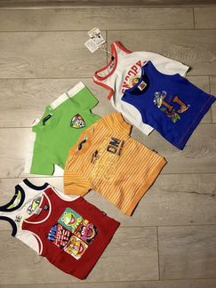 Майки футболки на детей от 3-9 мес. Новые. Бренд