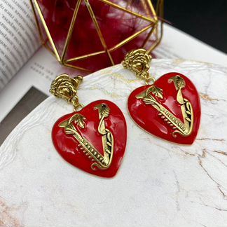 Серьги versace красные