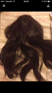 Хвост шиньон черного цвета на зажиме