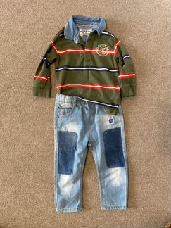 Джинсы 18-24 Zara & Лонгслив Mayoral 92 cm
