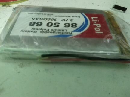 LiPol аккумулятор 3,7V с защитой 865068 3000mAh