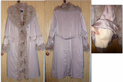 Пальто на меху лиса/кролик