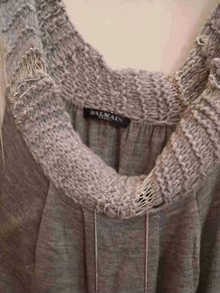 Платье balmain кашемир и натур.серебро