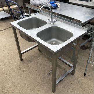 Мойка 2х секционная из нержавеющей стали 100/60/85