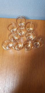 Стопки с позолотой СССР 10 шт