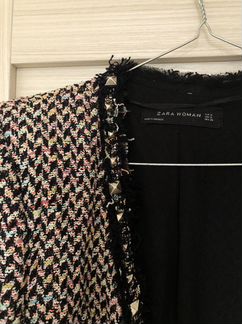 Твидовый пиджак zara и платье без бретелек