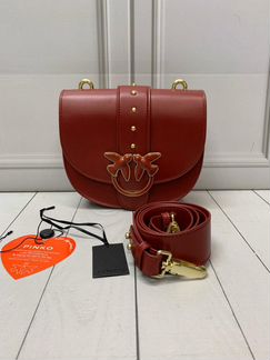 Клатч pinko simply округлая мини сумка бордо