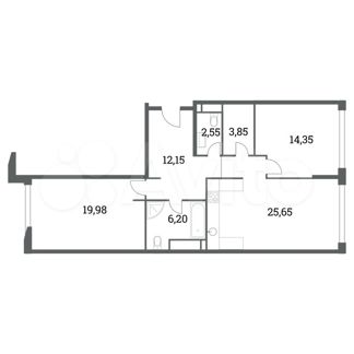 2-к квартира, 84.7 м², 3/41 эт.
