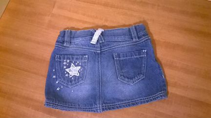 Новые джинсы и джинсовая юбка 9-12 мес