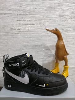 Кроссовки nike air force 1 зима черные