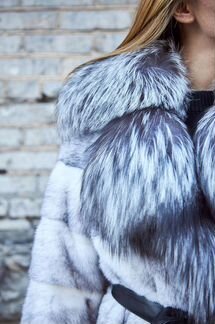 Шуба норковая + чернобурая лиса Bluck cross