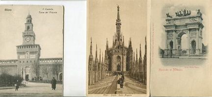 Открытки Милан Италия нач 1900х 5 шт