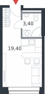 Апартаменты-студия, 22.8 м², 21/21 эт.