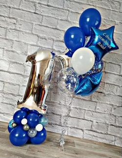 Цифра на стойке из шаров