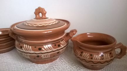 Набор для пельменей. Керамика обливная 87 г.СССР