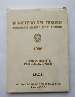 Набор монет Италии 1986 пруф тираж 18000