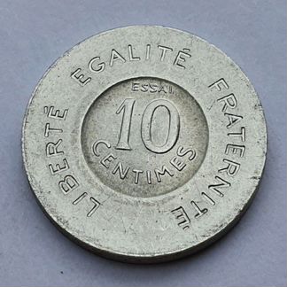 Пробные алюминиевые 10 сантимeс 1909 rare