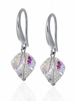 Серебряные серьги с кристаллами Swarovski
