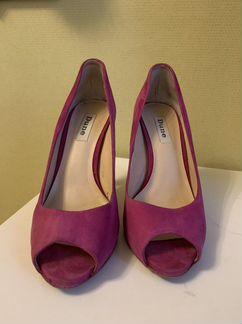 Туфли замшевые на каблуке фуксия